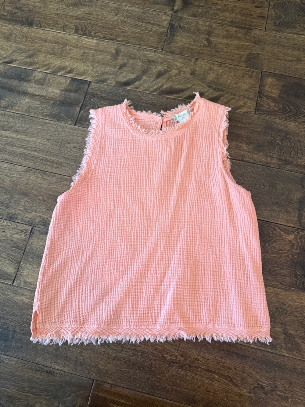 Altar'd State Coral Fringe-Trim Sleeveless Tank